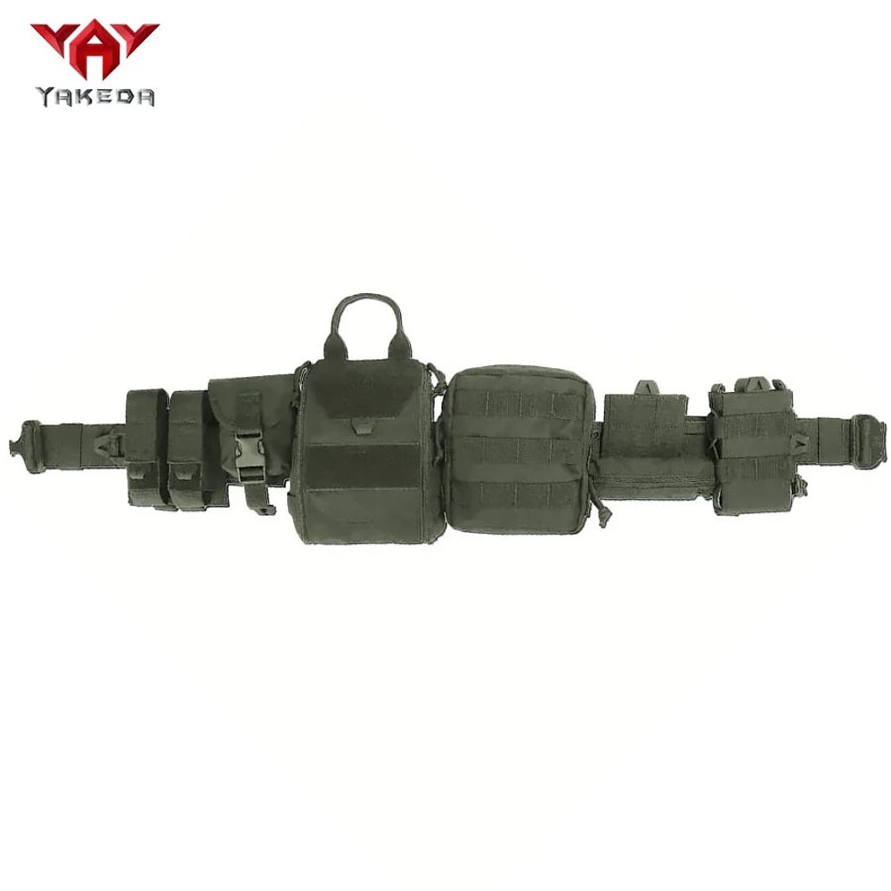 YAKEDA Tactical Training Belt Set Adjustable Detachable 8Piece Outdoor Patrol Gear 1