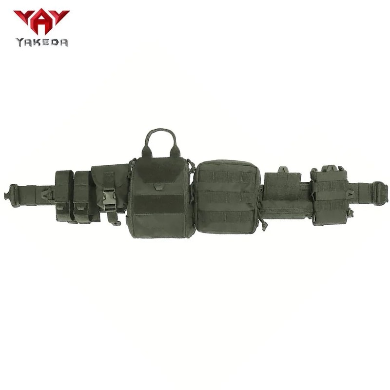 YAKEDA Tactical Training Belt Set Adjustable Detachable 8Piece Outdoor Patrol Gear 1