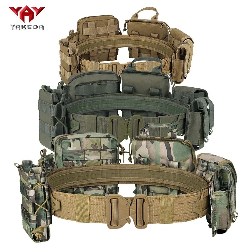 YAKEDA Tactical Training Belt Set Adjustable Detachable 8Piece Outdoor Patrol Gear 5