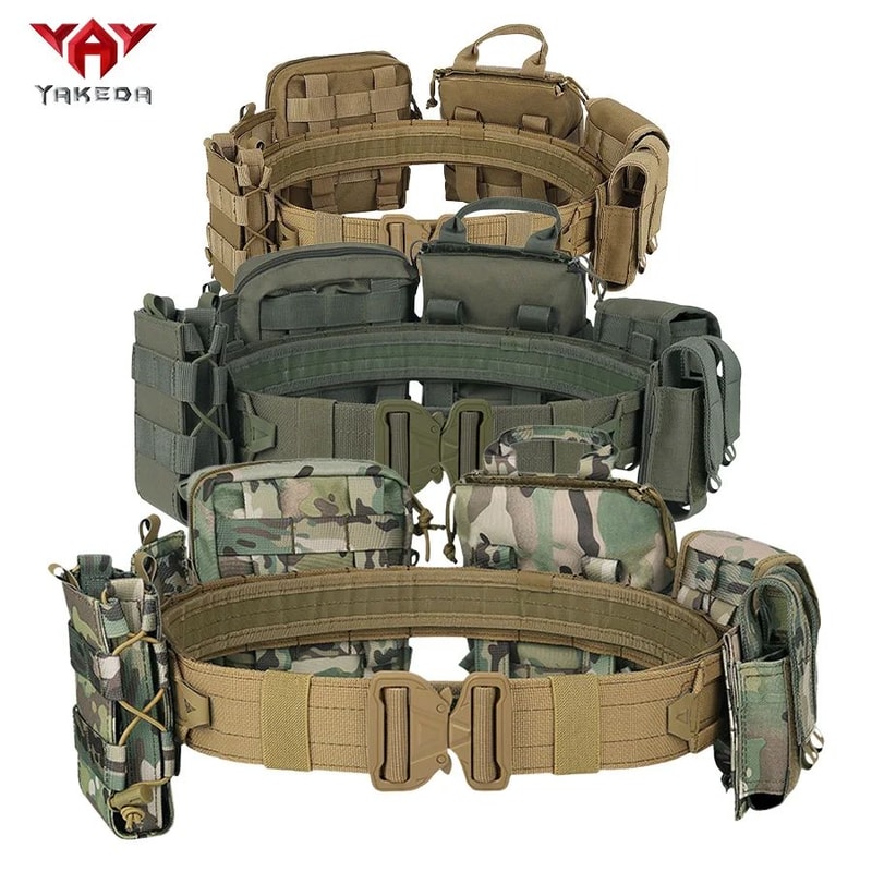YAKEDA Tactical Training Belt Set Adjustable Detachable 8Piece Outdoor Patrol Gear 5