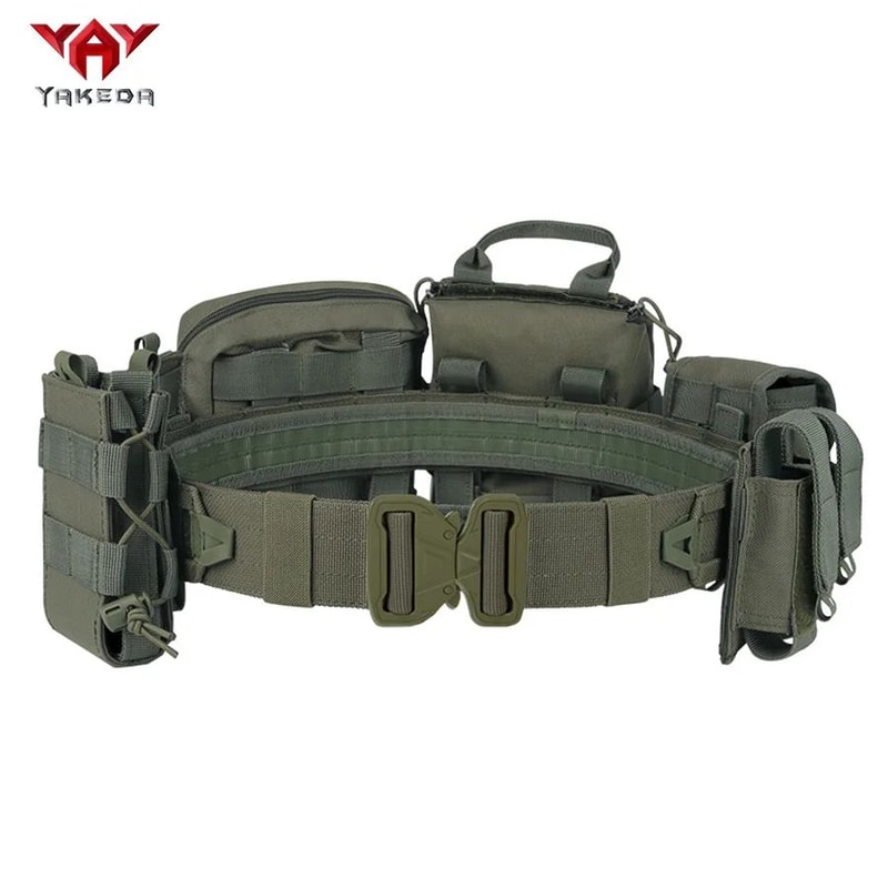 YAKEDA Tactical Training Belt Set Adjustable Detachable 8Piece Outdoor Patrol Gear 8