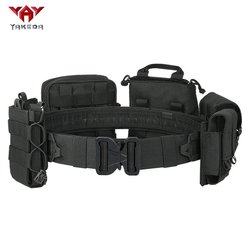 YAKEDA Tactical Training Belt Set Adjustable Detachable 8Piece Outdoor Patrol Gear 7