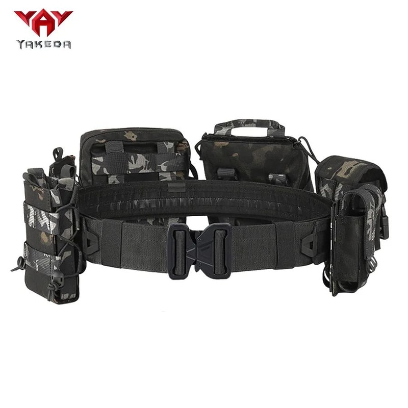 YAKEDA Tactical Training Belt Set Adjustable Detachable 8Piece Outdoor Patrol Gear 12