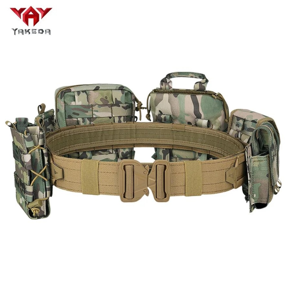 YAKEDA Tactical Training Belt Set Adjustable Detachable 8Piece Outdoor Patrol Gear 11