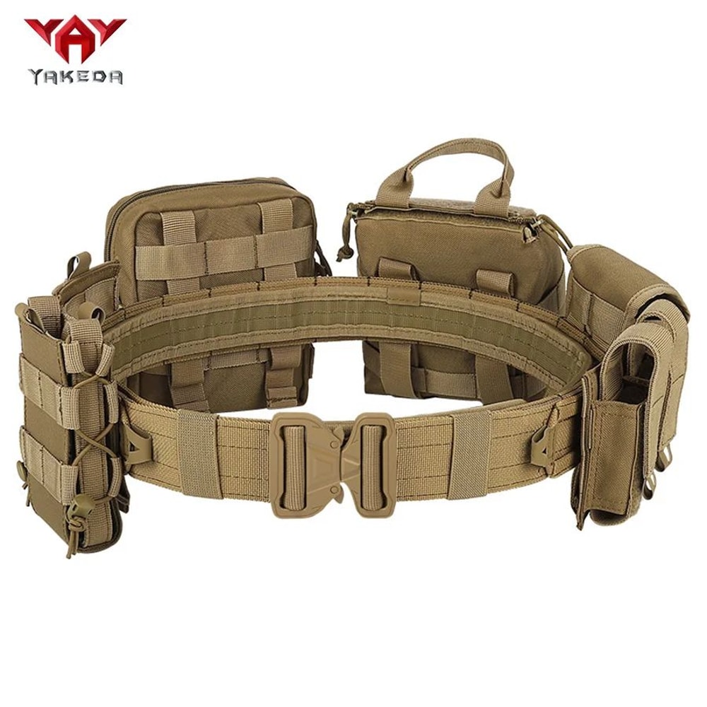 YAKEDA Tactical Training Belt Set Adjustable Detachable 8Piece Outdoor Patrol Gear 6