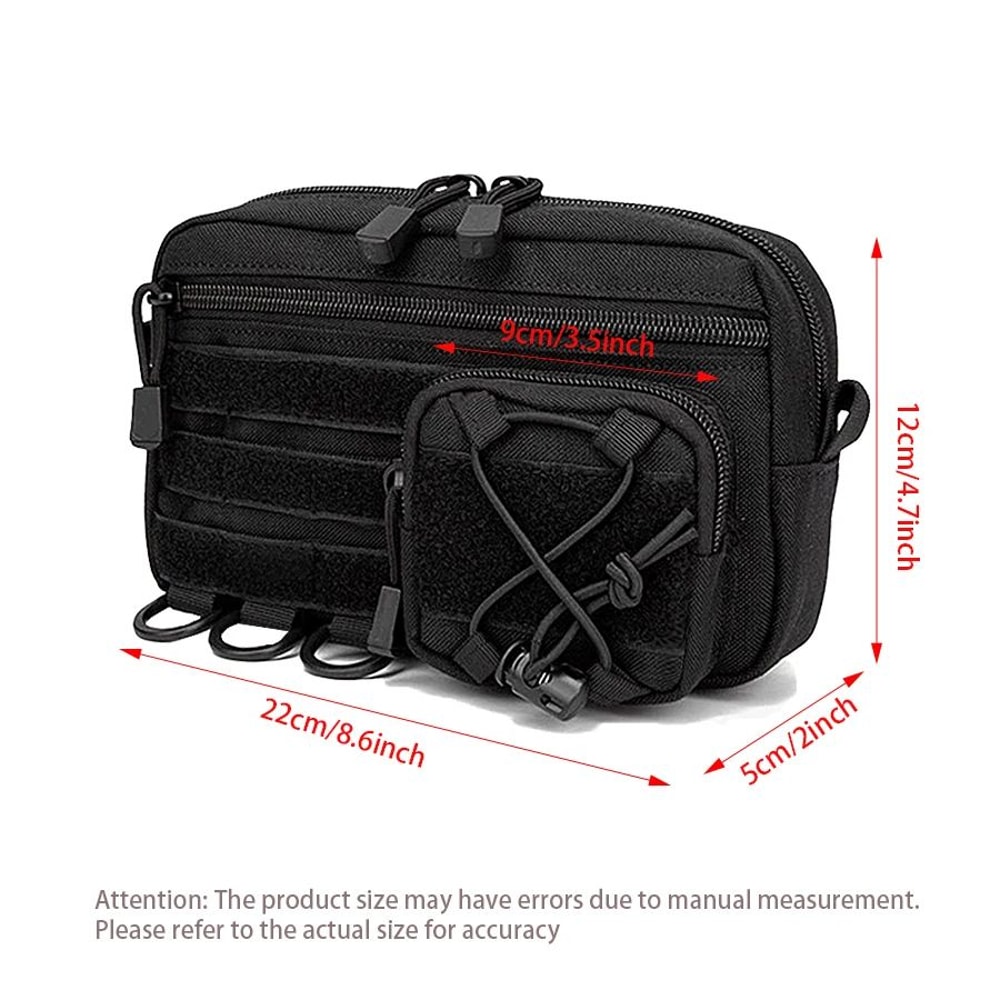 MOLLE EDC Waist Bag Woven MultiLayer Utility Storage Pouch For Outdoor Sports 4