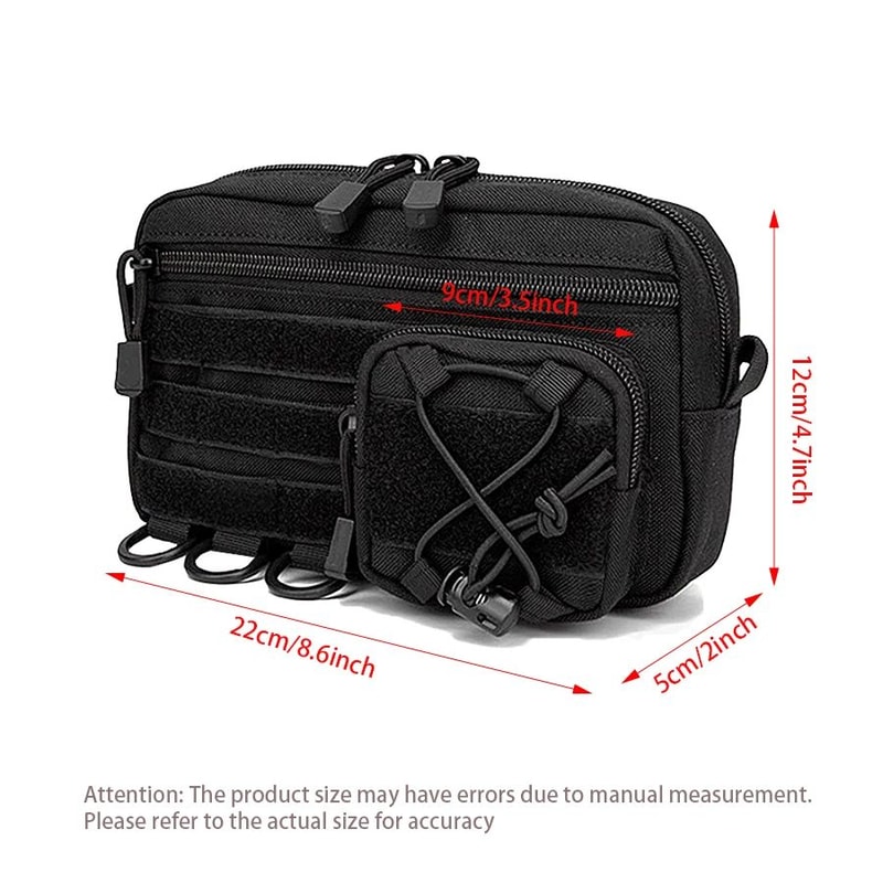 MOLLE EDC Waist Bag Woven MultiLayer Utility Storage Pouch For Outdoor Sports 4