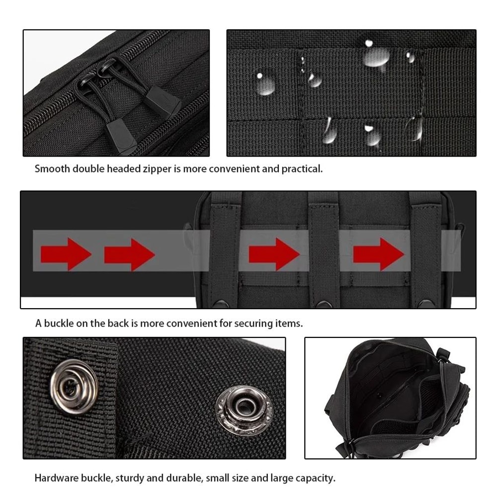 MOLLE EDC Waist Bag Woven MultiLayer Utility Storage Pouch For Outdoor Sports 5