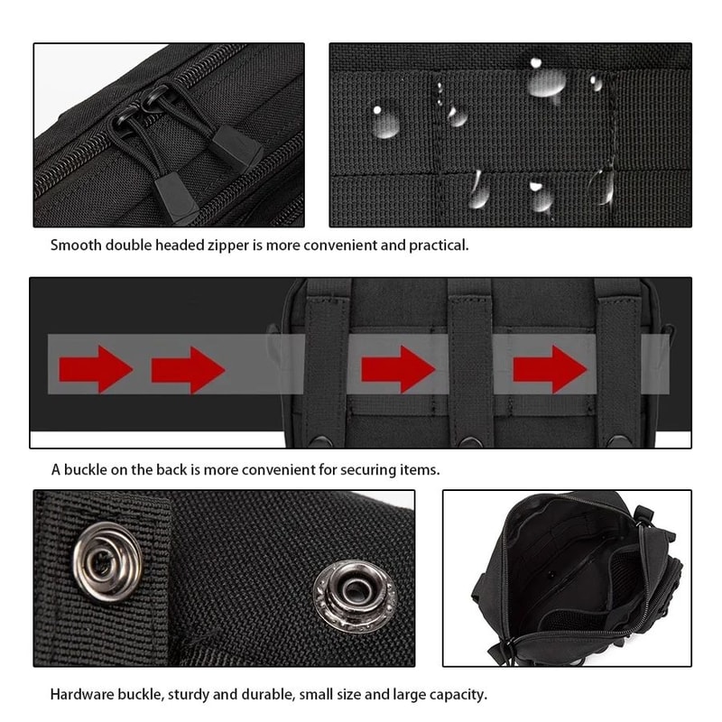MOLLE EDC Waist Bag Woven MultiLayer Utility Storage Pouch For Outdoor Sports 5