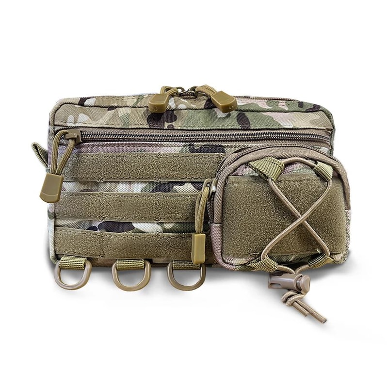 MOLLE EDC Waist Bag Woven MultiLayer Utility Storage Pouch For Outdoor Sports 8