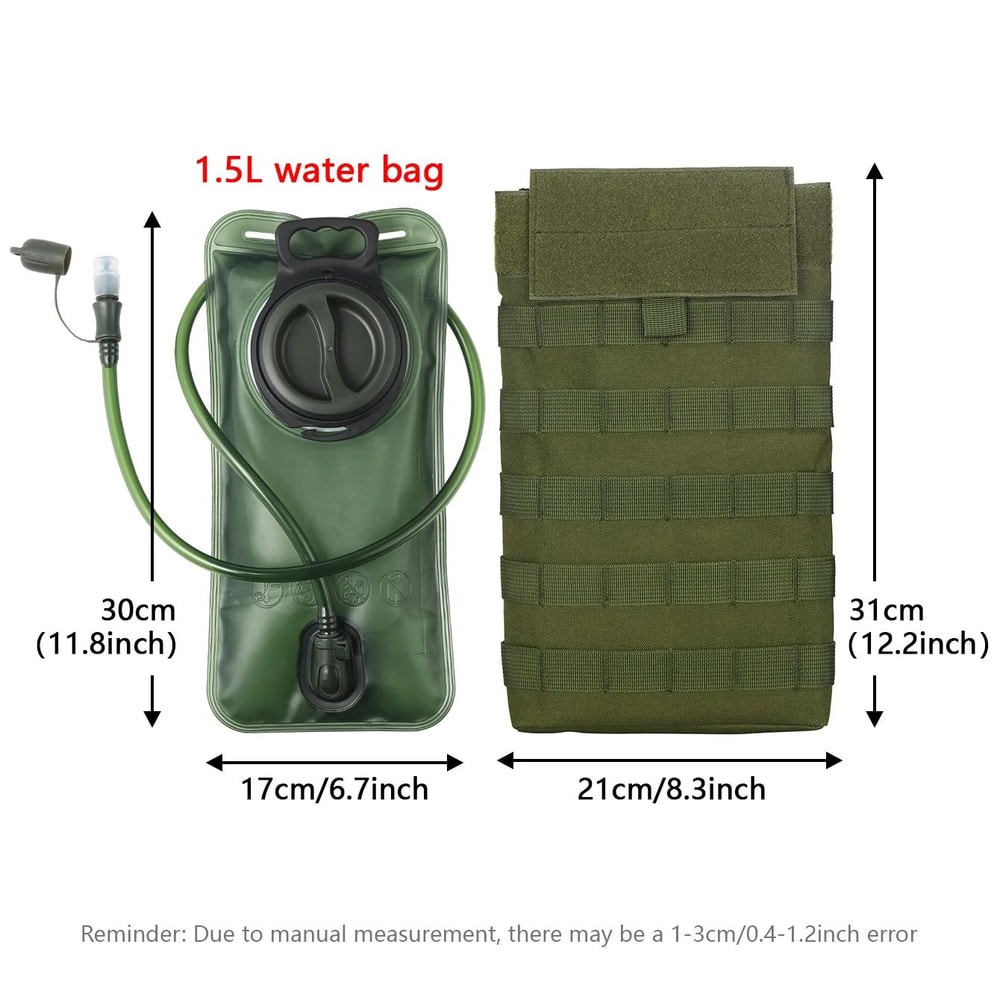 15L Tactical Hydration Water Bag OneKey QuickRelease Hanging Reservoir For Vest Belt Outdoor Spor 3