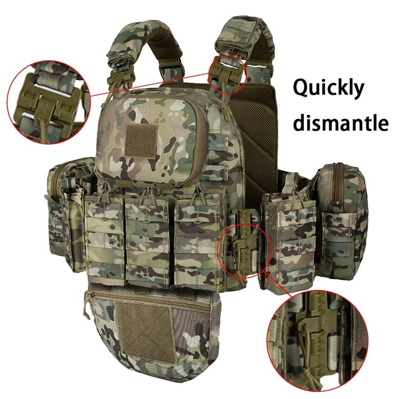 QuickRelease Tactical Training Vest MOLLE Multifunction Outdoor Utility Equipment Vest 0