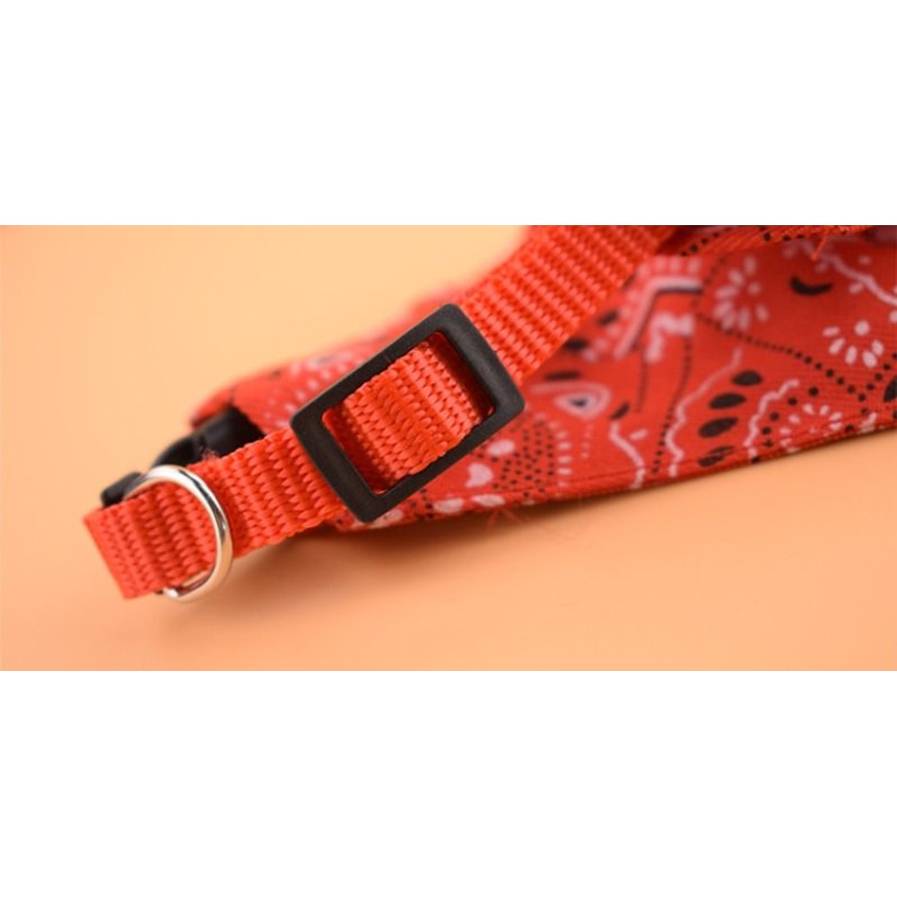 Adjustable Pet Triangle Bandana Cute Printed Dog Cat Saliva Scarf With Collar Strap 7