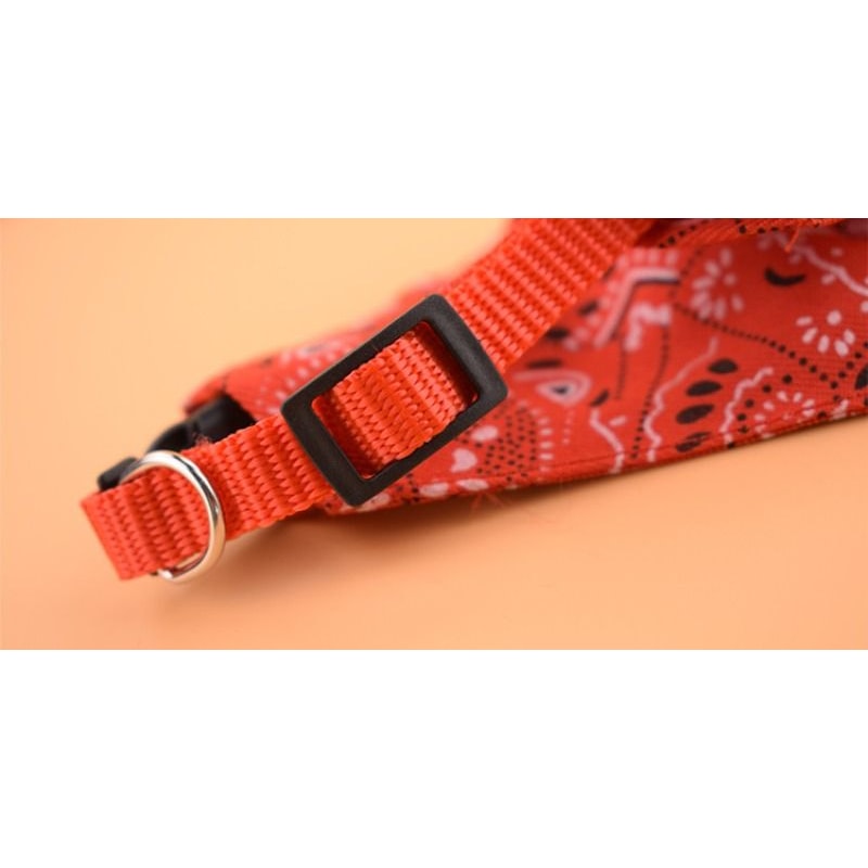 Adjustable Pet Triangle Bandana Cute Printed Dog Cat Saliva Scarf With Collar Strap 7