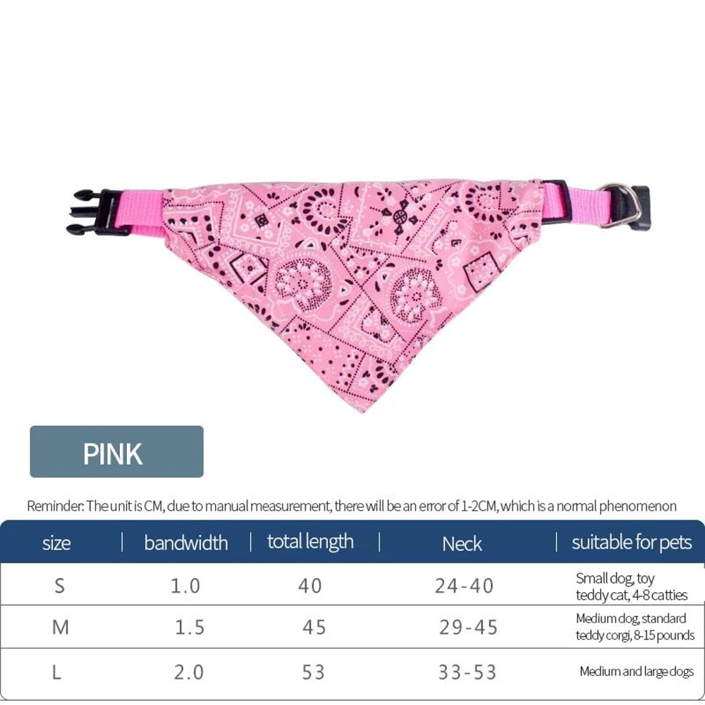 Adjustable Pet Triangle Bandana Cute Printed Dog Cat Saliva Scarf With Collar Strap 13