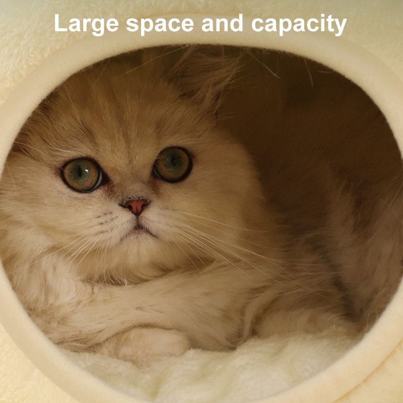 Winter Warm Plush Pet Nest Bed FrogShaped SemiEnclosed Cat Dog House For Puppies And Kittens 8