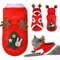 Winter Warm Festive Pet Clothes Flannel Dog Cat Christmas Outfit With Deer Tree Design 3