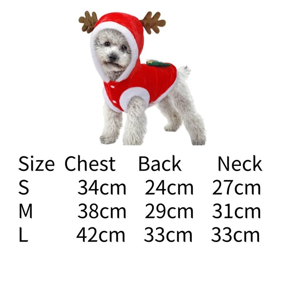 Winter Warm Festive Pet Clothes Flannel Dog Cat Christmas Outfit With Deer Tree Design 6