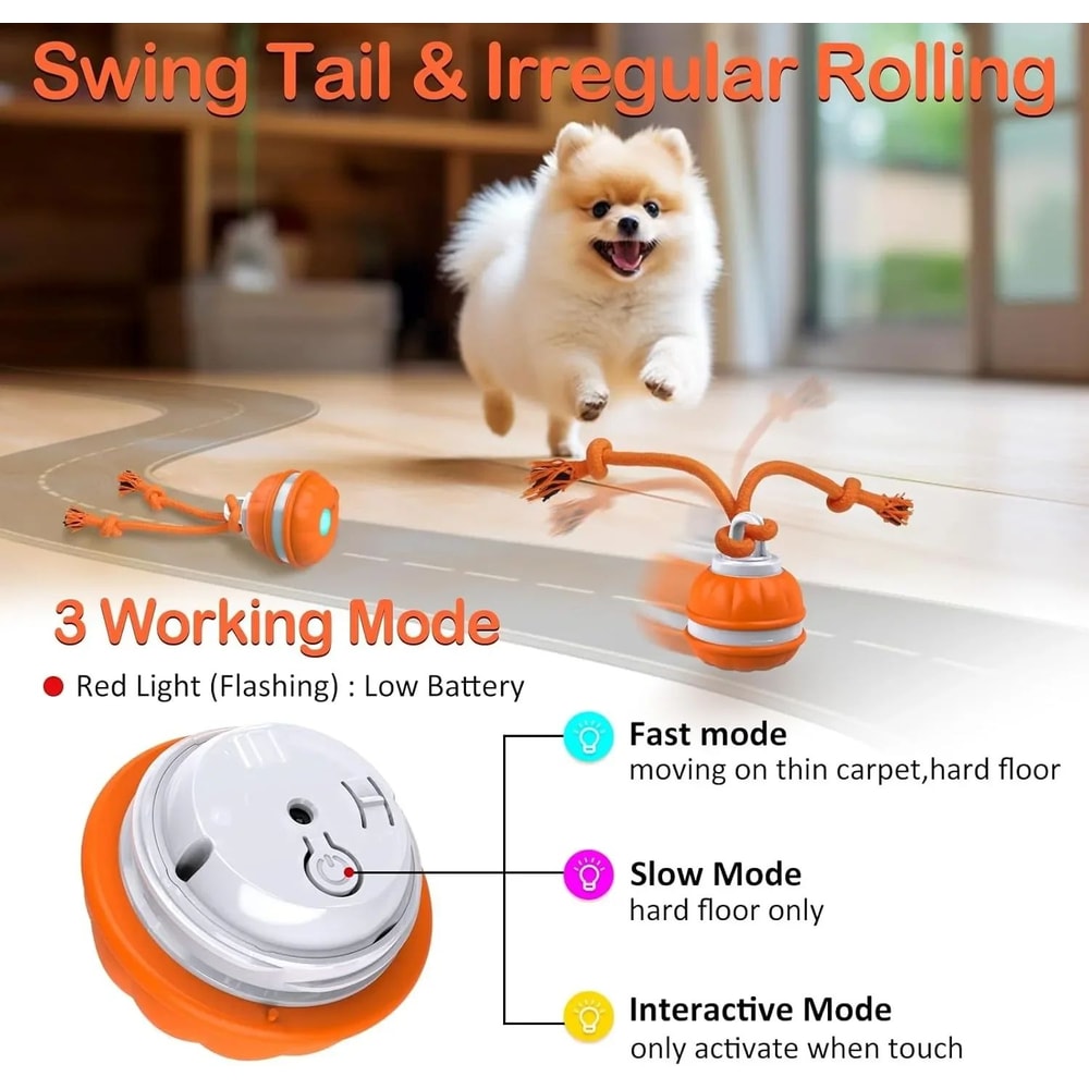 Interactive MotionActivated Dog Ball Automatic Rolling USB Rechargeable Toy For Puppies Small 1
