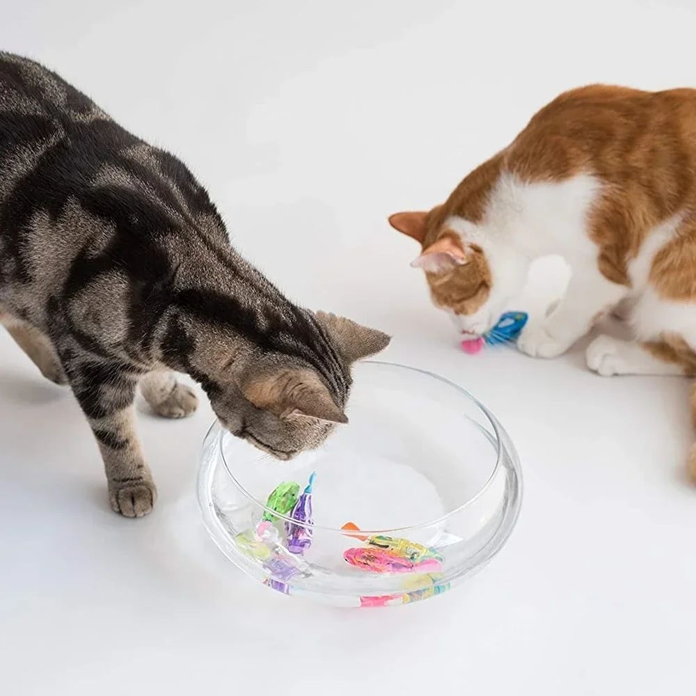 LED Interactive Swimming Robot Fish Cat Toy Glowing Electric Fish For Hunting Play Stimulation 5