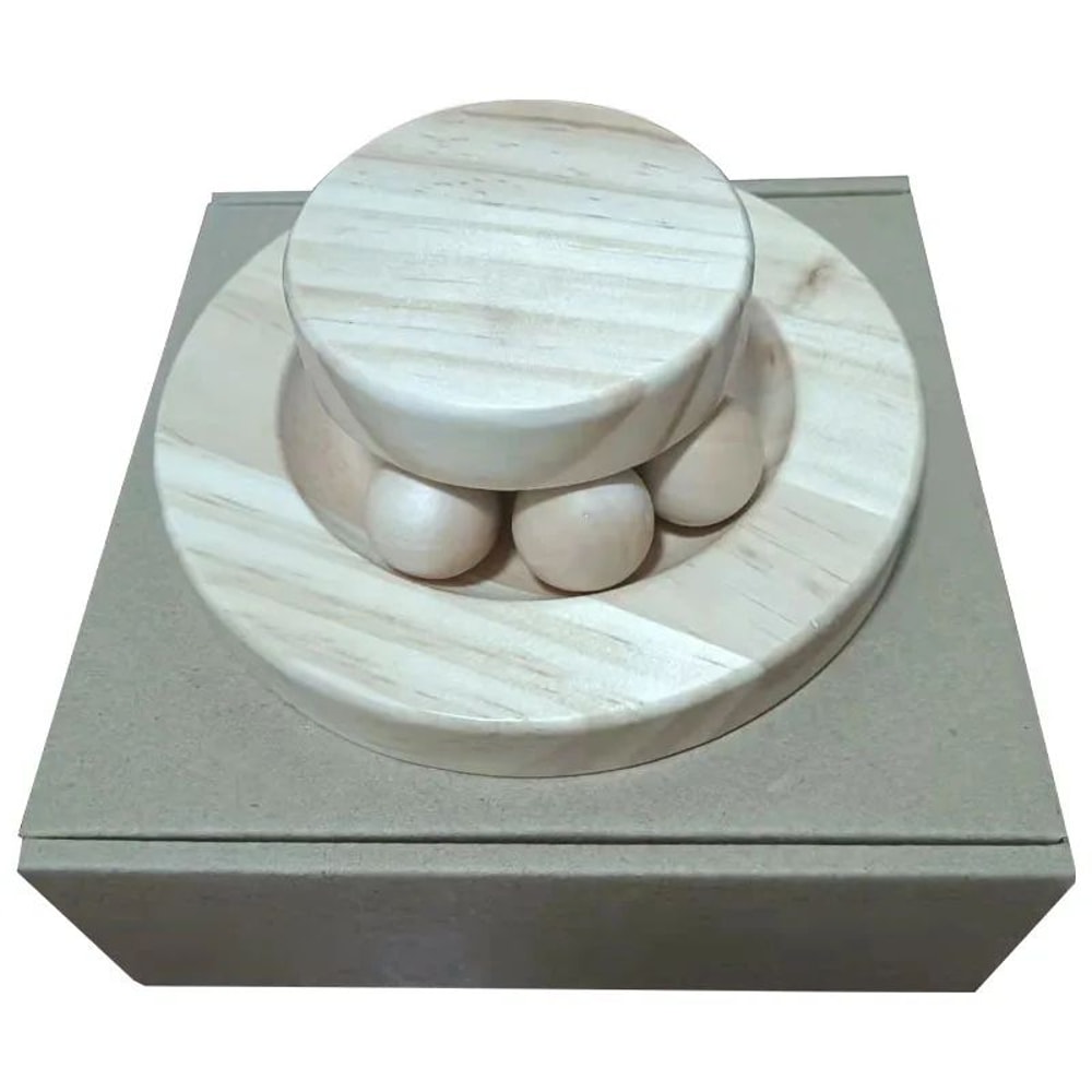 Wooden 23 Level Cat Track Toy Tower Interactive Ball Disc Intelligence Training Toy 4