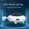 Smart UFO Interactive Cat Teaser Toy Automatic Turntable Feather Chasing Trainer USB Rechargeable 4