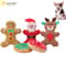 Christmas Plush Squeaky Dog Toy Santa Elk Gingerbread Chew Toy For Dogs Cats 0