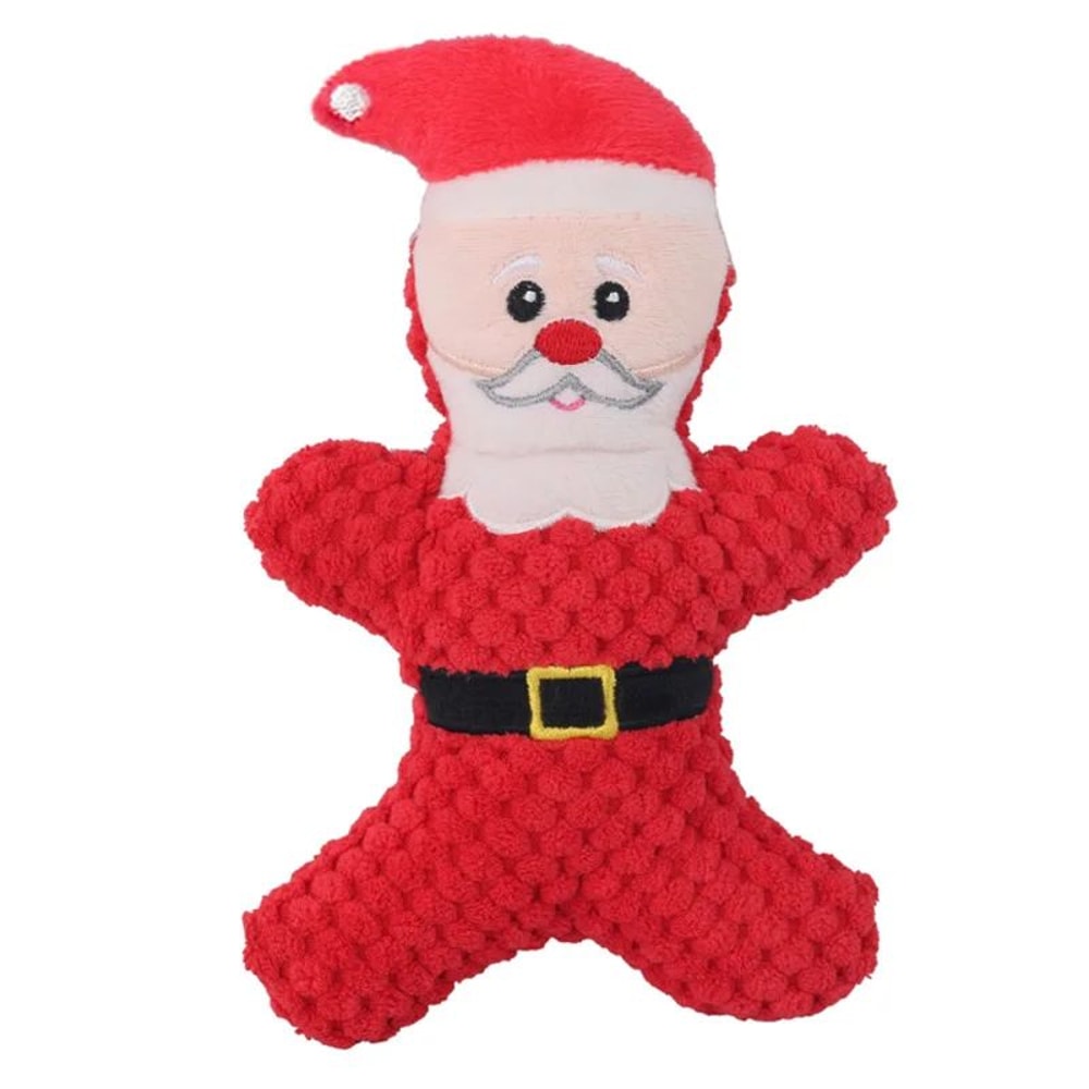 Christmas Plush Squeaky Dog Toy Santa Elk Gingerbread Chew Toy For Dogs Cats 7