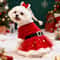 Santa Claus Dog Dress Festive Red Mesh Gold Velvet Christmas Costume For Pets Party Holiday Dres 0