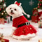 Santa Claus Dog Dress Festive Red Mesh Gold Velvet Christmas Costume For Pets Party Holiday Dres 0