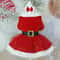 Santa Claus Dog Dress Festive Red Mesh Gold Velvet Christmas Costume For Pets Party Holiday Dres 6