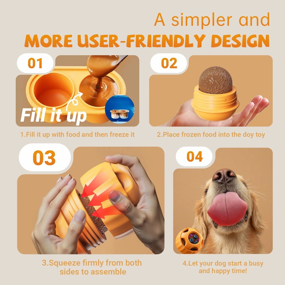 Interactive Dog Treat Mold Toy Silicone Enrichment Toy For Boredom Relief Healthy Frozen Treats Fo 2