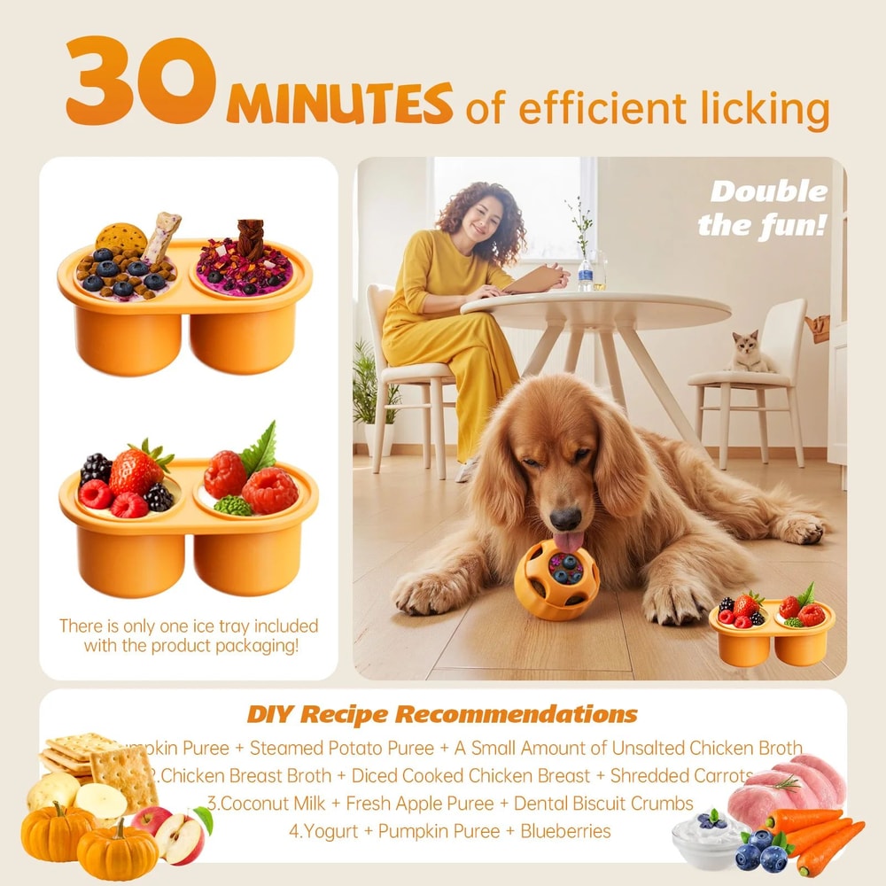 Interactive Dog Treat Mold Toy Silicone Enrichment Toy For Boredom Relief Healthy Frozen Treats Fo 4