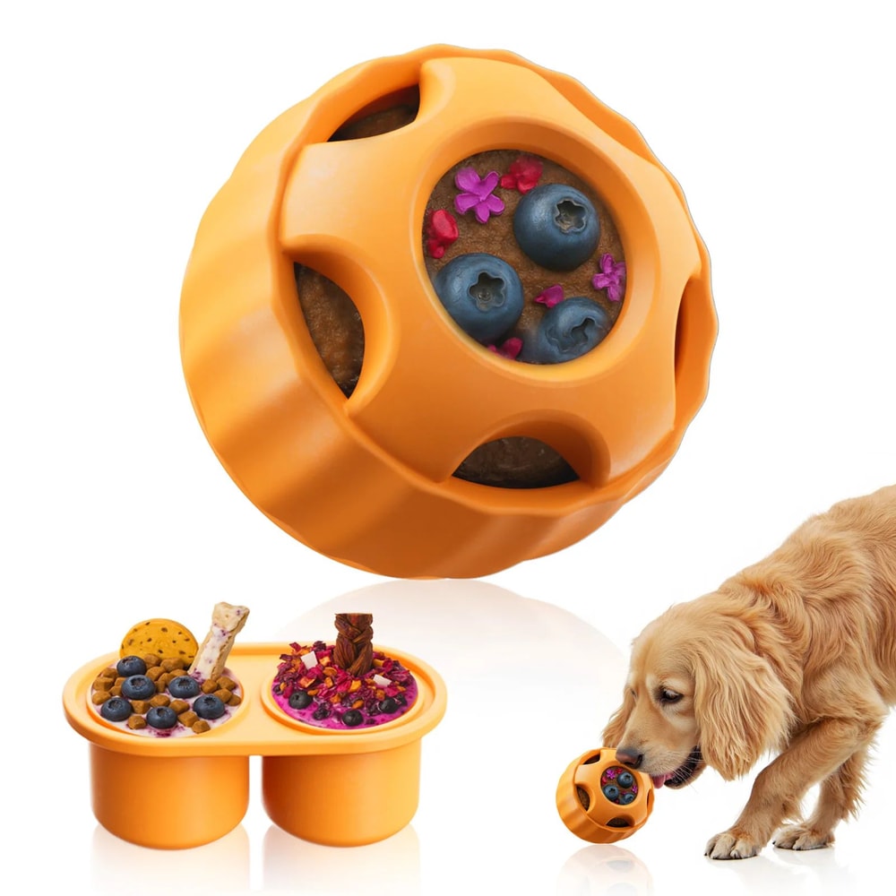 Interactive Dog Treat Mold Toy Silicone Enrichment Toy For Boredom Relief Healthy Frozen Treats Fo 6