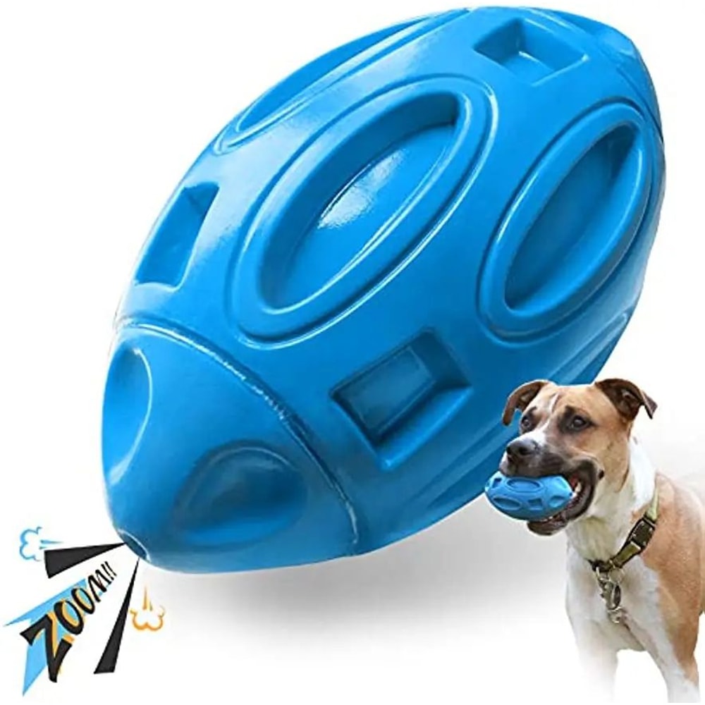 Durable Squeaky Rubber Chew Ball Teeth Cleaning Toy For Aggressive Chewers Medium Large Dogs 0