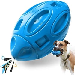 durable squeaky rubber chew ball – teeth cleaning toy for aggressive chewers (medium & large dogs)