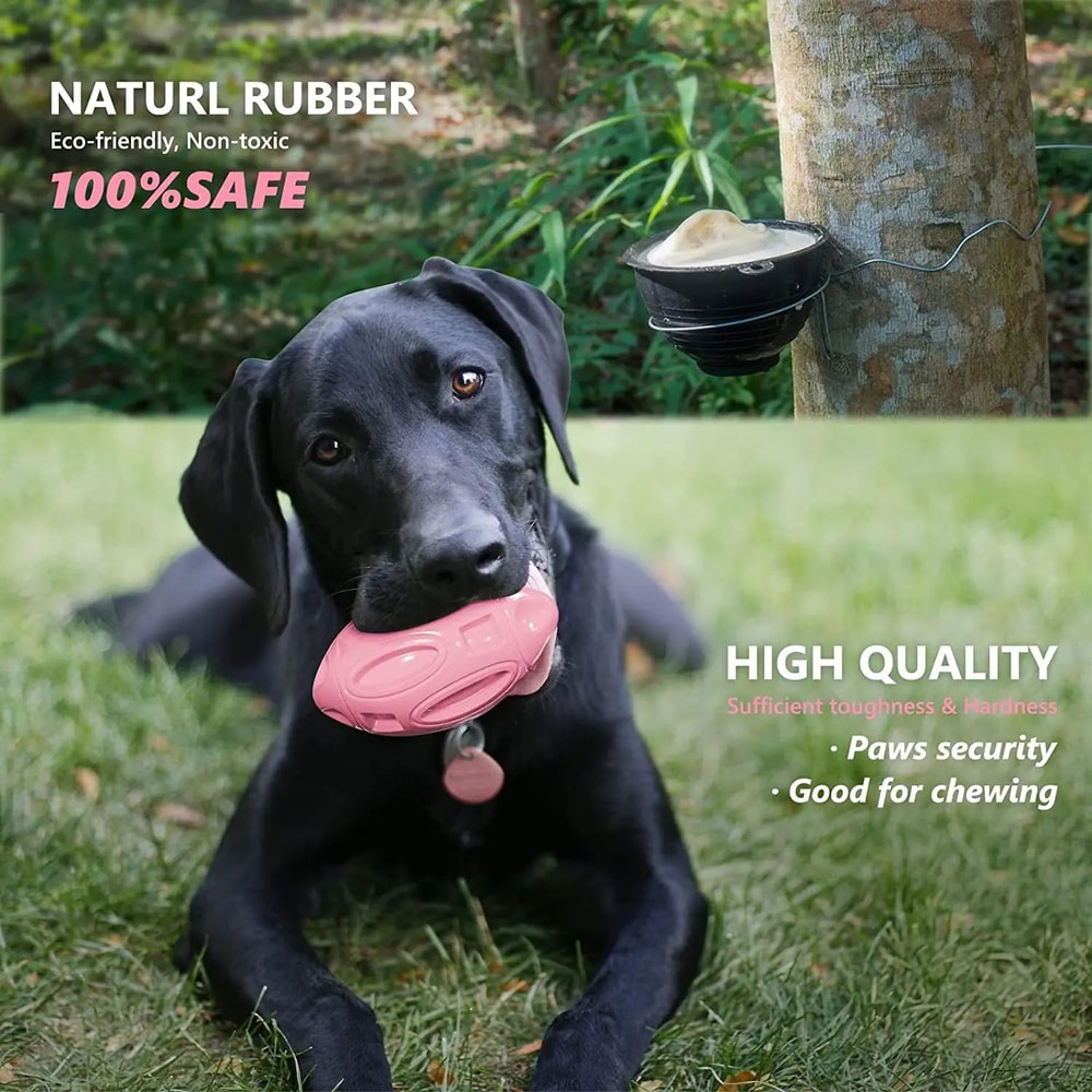 Durable Squeaky Rubber Chew Ball Teeth Cleaning Toy For Aggressive Chewers Medium Large Dogs 1