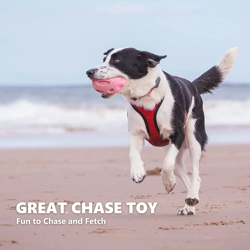 Durable Squeaky Rubber Chew Ball Teeth Cleaning Toy For Aggressive Chewers Medium Large Dogs 2