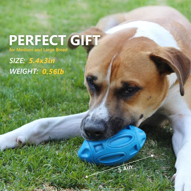 Durable Squeaky Rubber Chew Ball Teeth Cleaning Toy For Aggressive Chewers Medium Large Dogs 4