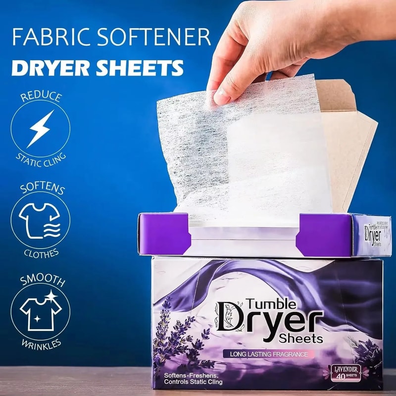Natural Lavender Dryer Sheets Bulk PlantBased Fabric Softener Fresh Scent Laundry Care 1