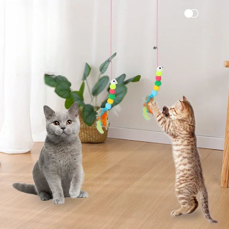 7 Pcs Hanging Cat Toy Set Sticky Disc Door Teaser With Elastic Rope For Interactive Play 1