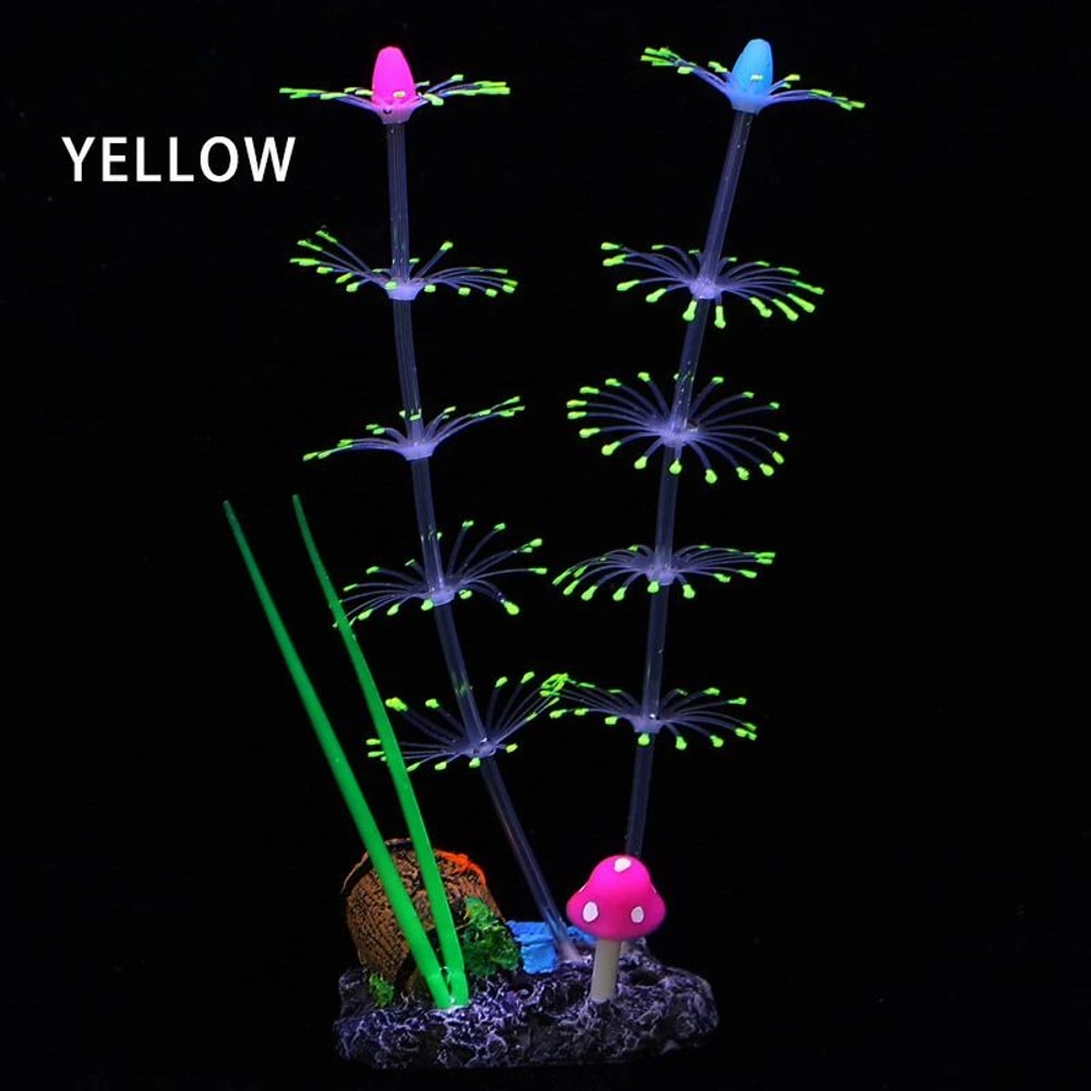 Glow Silicone Aquarium Plants Fluorescent Aquatic Grass Coral Decor For Fish Tank Landscaping 2