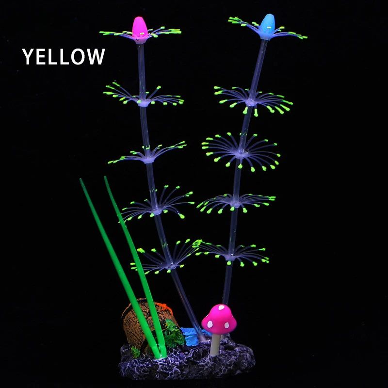 Glow Silicone Aquarium Plants Fluorescent Aquatic Grass Coral Decor For Fish Tank Landscaping 2