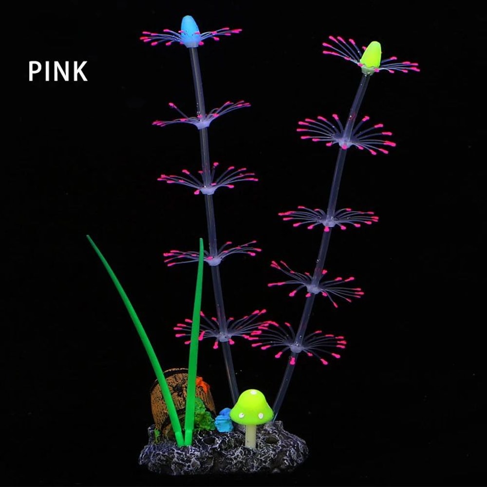 Glow Silicone Aquarium Plants Fluorescent Aquatic Grass Coral Decor For Fish Tank Landscaping 3