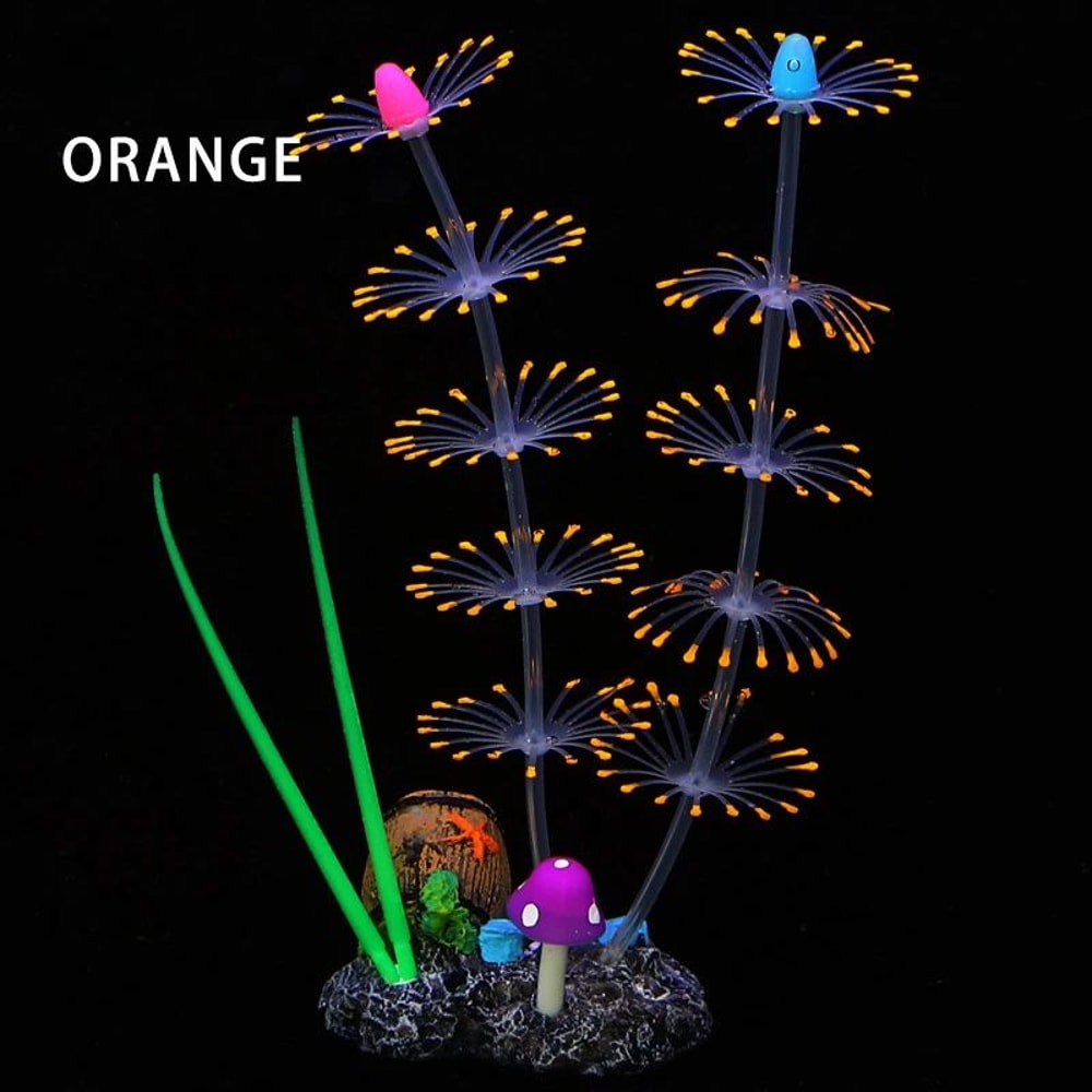 Glow Silicone Aquarium Plants Fluorescent Aquatic Grass Coral Decor For Fish Tank Landscaping 5
