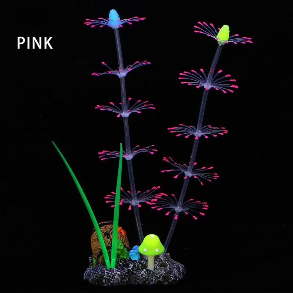 Glow Silicone Aquarium Plants Fluorescent Aquatic Grass Coral Decor For Fish Tank Landscaping 6