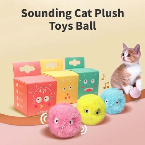 Interactive Cat Ball Toy with Catnip – Smart Squeaky Training Ball for Kittens & Indoor Cats