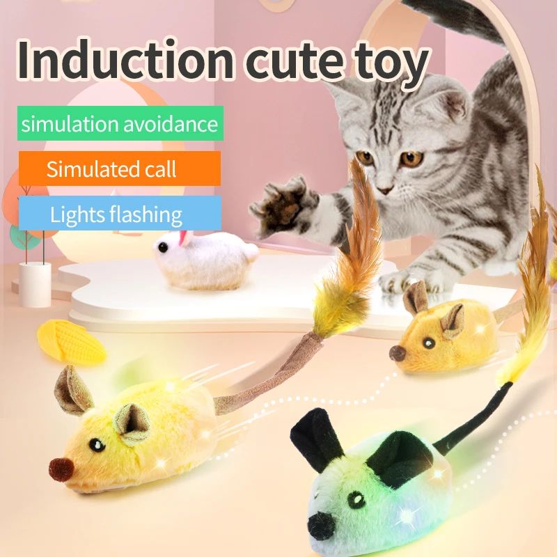 Interactive Electric Running Mouse Toy For Cats Random Moving Plush Teaser For Kittens Indoor Cat 2