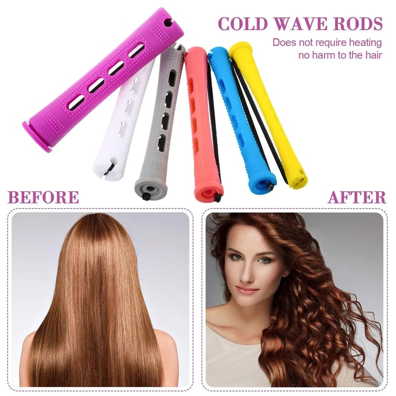 20 Pcs Perm Curling Rod Set 5 Sizes Plastic Cold Wave Rods For Heatless Curls SalonStyle Waves 4