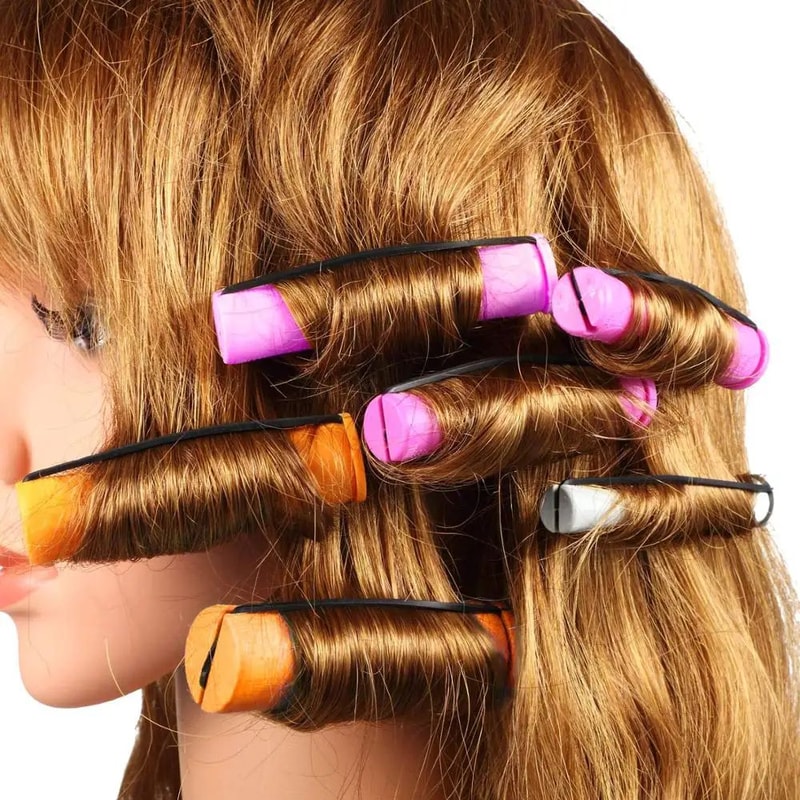 20 Pcs Perm Curling Rod Set 5 Sizes Plastic Cold Wave Rods For Heatless Curls SalonStyle Waves 5